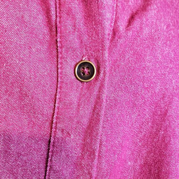 Vintage Pretty Joan Rivers Raspberry Pink Denim Jean Jacket womens 1X Shirt - Picture 2 of 10